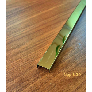 Nẹp Inox U20 Vàng Gương 