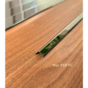 Nẹp Inox V10 Vát Cạnh Trắng Gương 