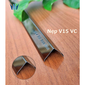 Nẹp Inox V15 Vát Cạnh Hồng Gương 
