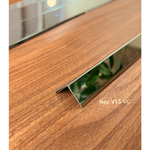 Nẹp Inox V15 Vát Cạnh Trắng Gương 