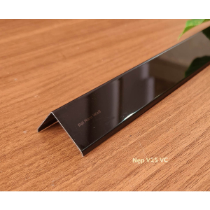 Nẹp Inox V25 Vát Cạnh Đen Gương 