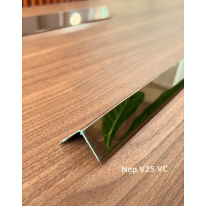 Nẹp Inox V25 Vát Cạnh Hồng Gương 