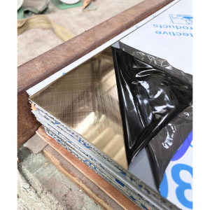 Tấm inox 304 Champagne xước caro