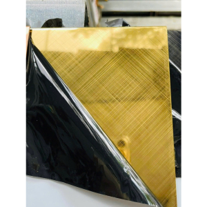 Tấm inox 304 vàng xước caro