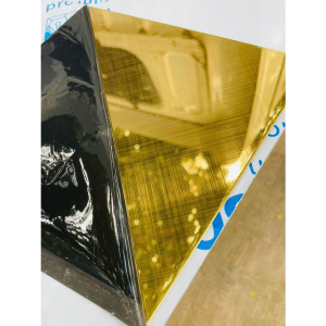 Tấm inox 304 vàng xước caro