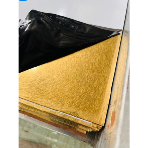 Tấm inox 304 vàng xước rối