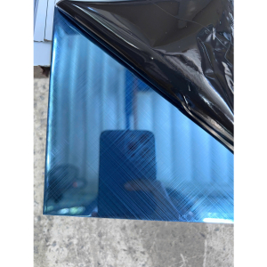 Tấm inox 304 xanh coban xước caro